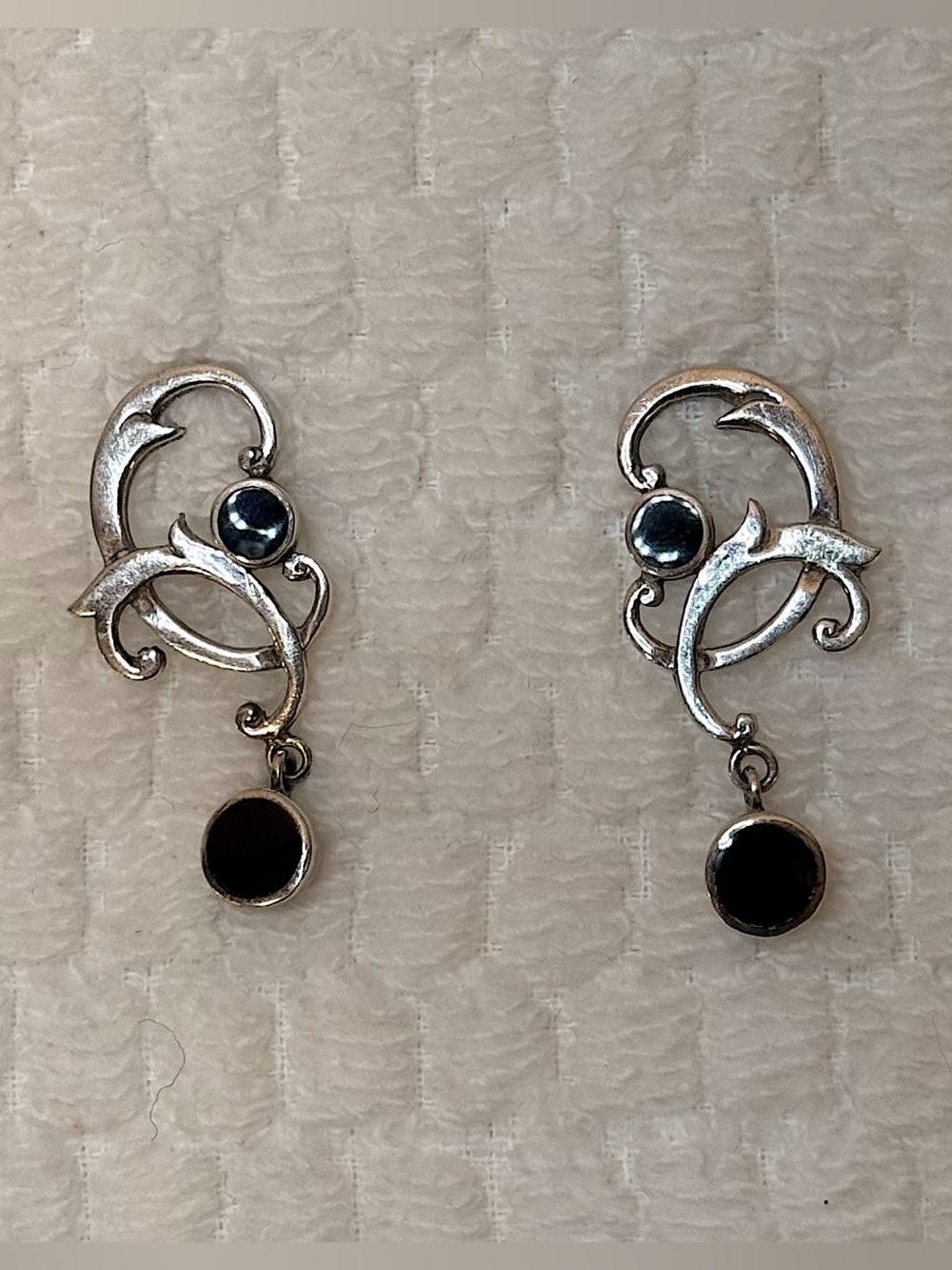 925 Sterling Silver & Onyx Earrings